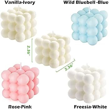 2PCS Bubble Candle Vanilla Scented Aesthetic Cube Candle, Soy Wax Cool Shaped Candles, Home Offic... | Amazon (US)