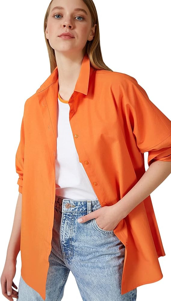 Womens Dressy Blouses Tops, Casual Long Sleeve Loose Fit Button Down Shirts | Amazon (US)