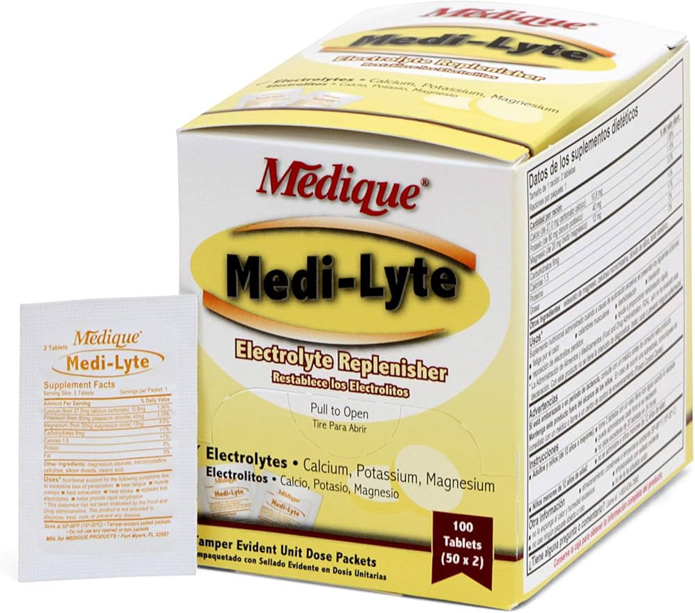 Medique 03033 Medi-Lyte Electrolyte Tablets w/ Potassium Chloride for Cramps, 100-Tablets | Amazon (US)