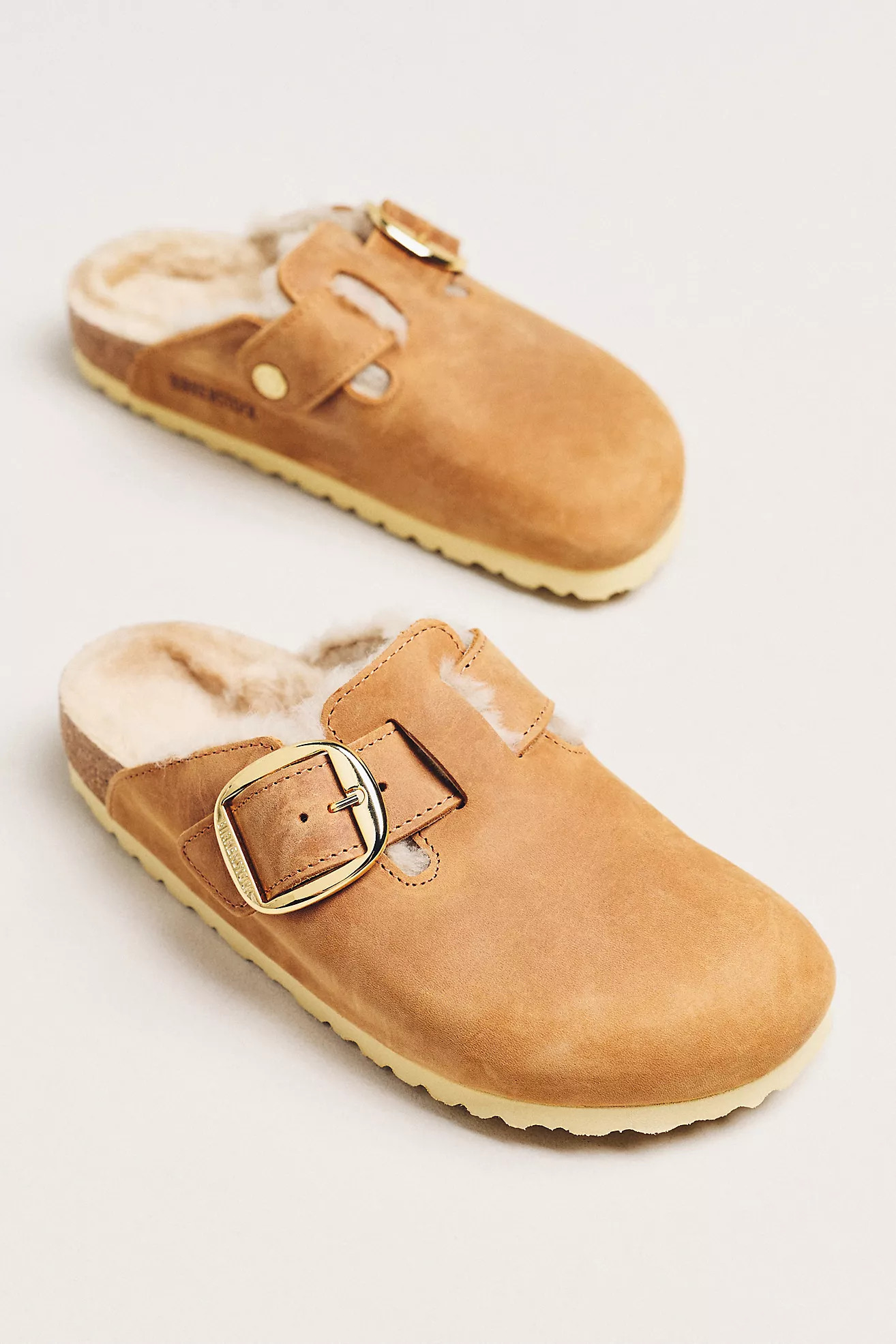 Birkenstock Boston Big Buckle Shearling Clogs | Anthropologie (US)