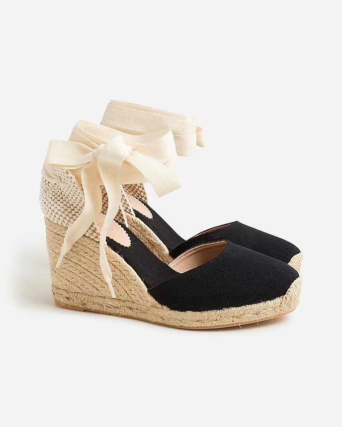 Made-in-Spain lace-up high-heel espadrilles | J. Crew US