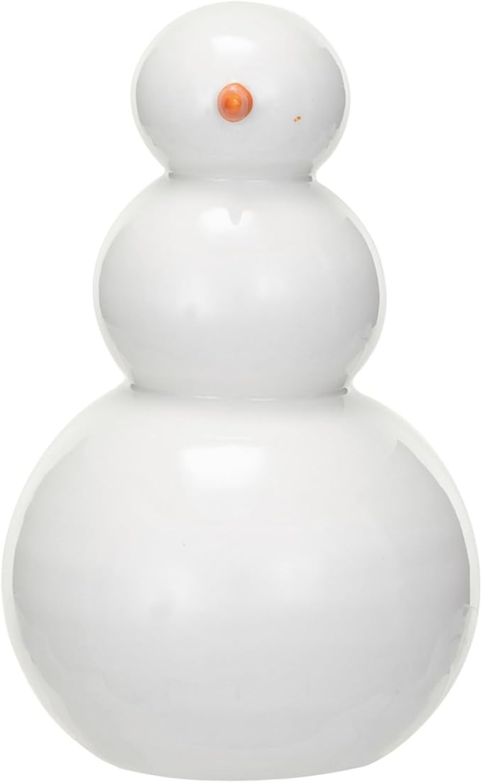 Creative Co-Op Stoneware Snowman Decor, White and Orange | Amazon (US)