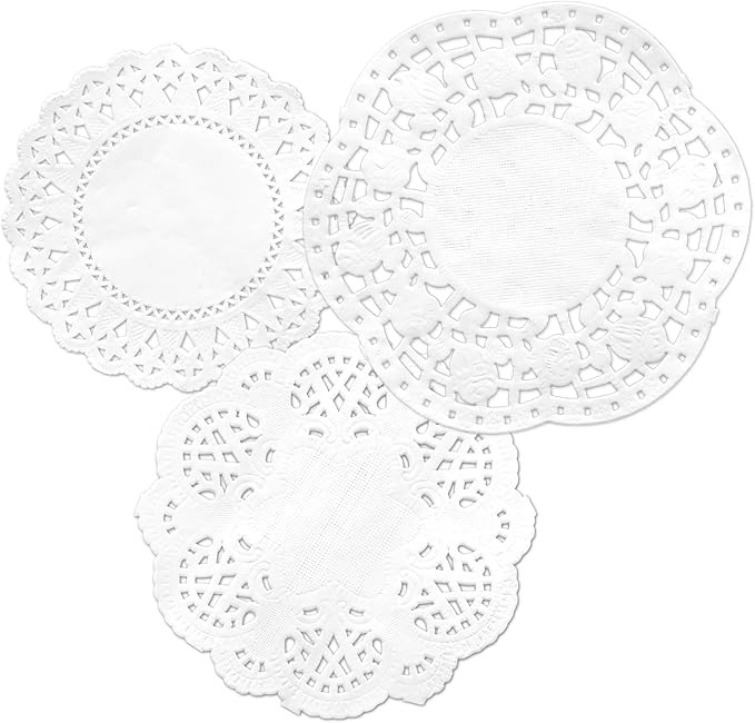 300 Sheets White Round Lace Doilies Hollow Paper Cutouts Vintage Collage Retro Decoupage 3 Small ... | Amazon (US)