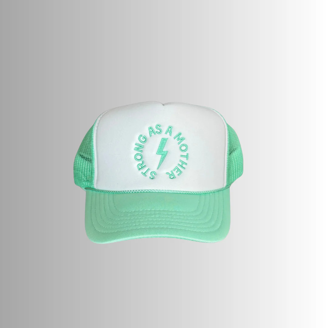 Strong as a mother® Embroidered Trucker Hat - Mint Green | Mother Hats