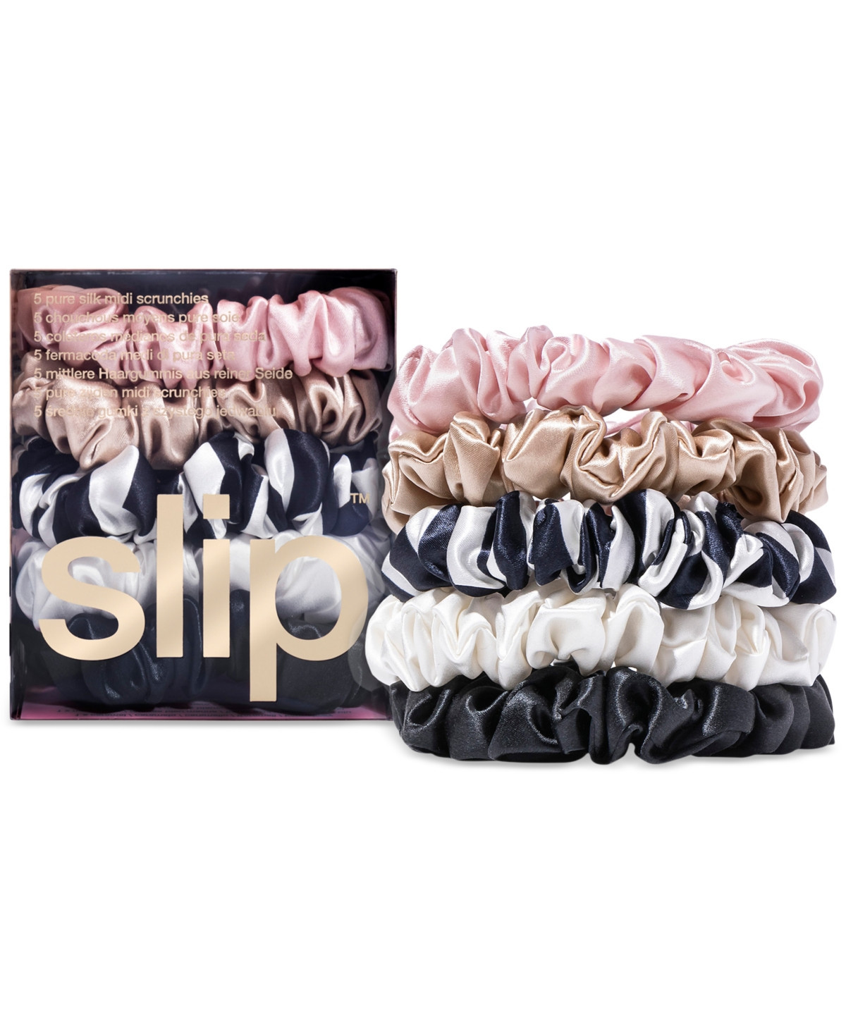 Slip 5-Pc. Pure Silk Midi Scrunchies Set | Macy's