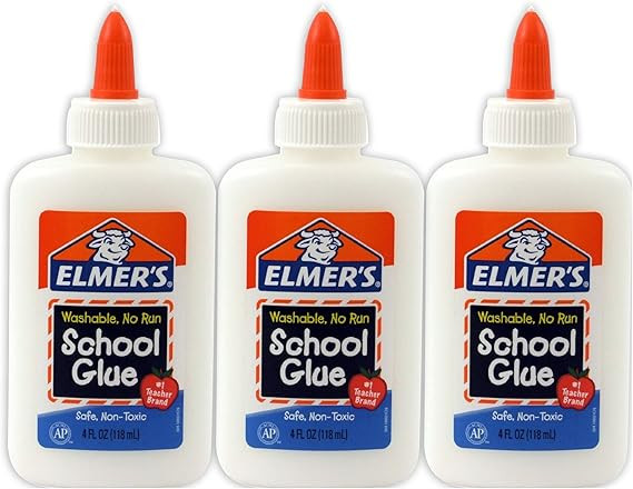 Washable Liquid School Glue [Set of 3] Size: 1.25" H x 2.5" W x 5.75" D | Amazon (US)