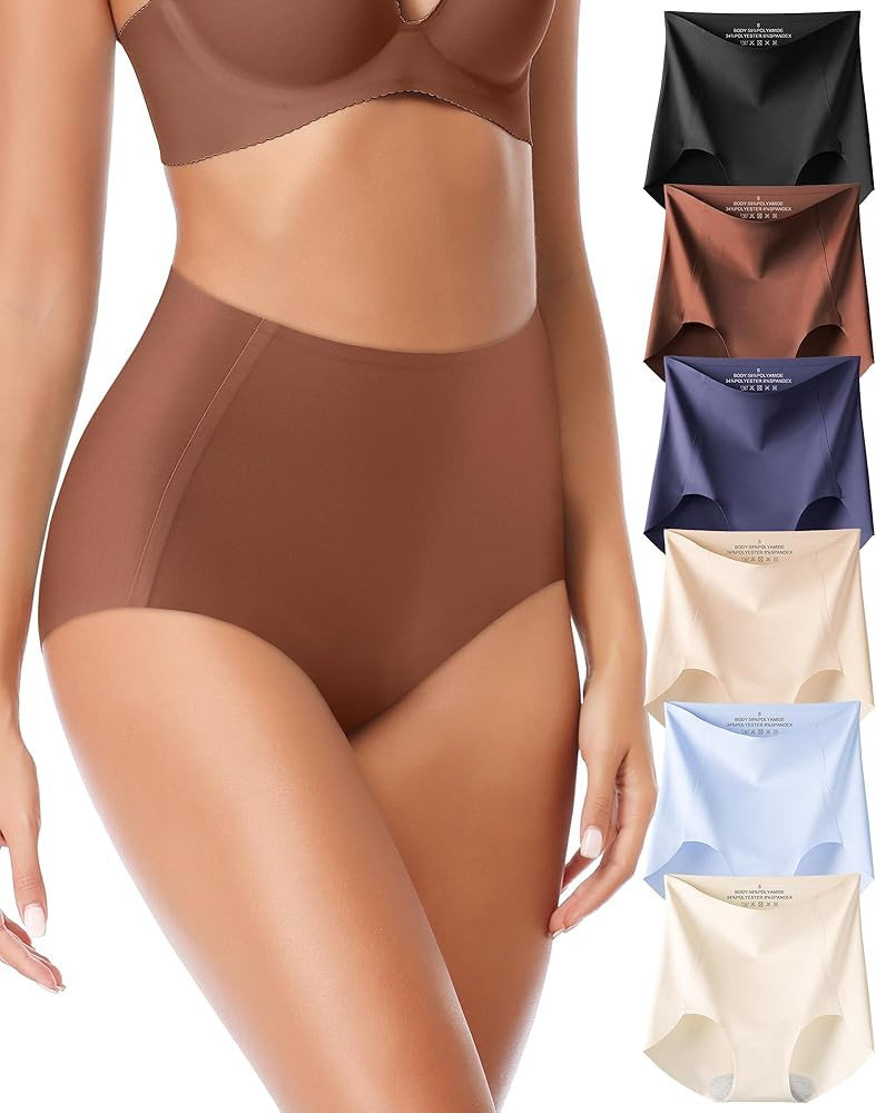 Seamless High Waisted Underwear Panties for Women No Show Ladies Panty Full Coverage Tagless Brie... | Amazon (US)