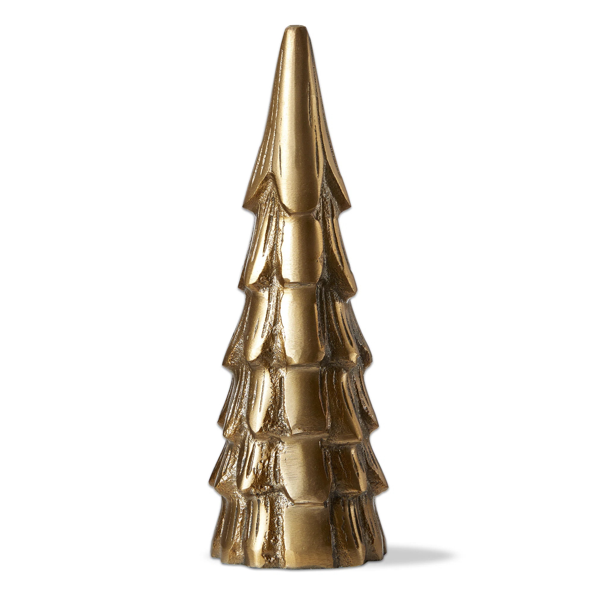 Cast Aluminum Gold Metal Christmas Tree Decor Medium for Tabletop or Mantel | Wayfair North America