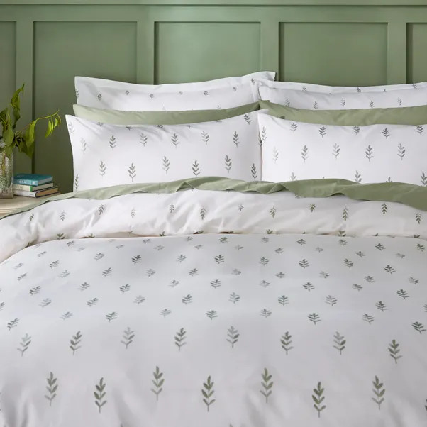 Harper Stem Floral 144 Thread Count 100% Cotton Duvet Cover & Pillowcase Set | Dunelm