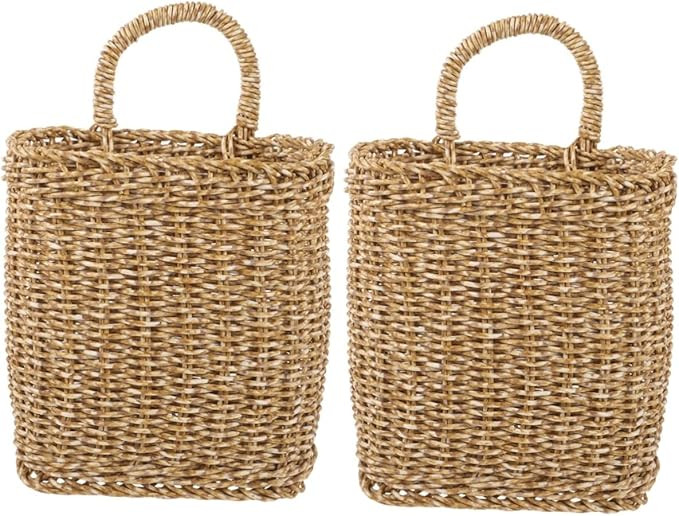 Uonlytech 2pcs Wall Hanging Storage Basket Decoration for Living Room Living Room Decor Hanging W... | Amazon (US)