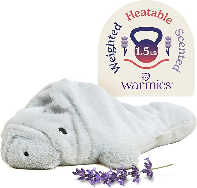 warmies Microwavable & Weighted Stuffed Animals, Manatee - Heated Stuffed Animal Plushie for Warm... | Amazon (US)
