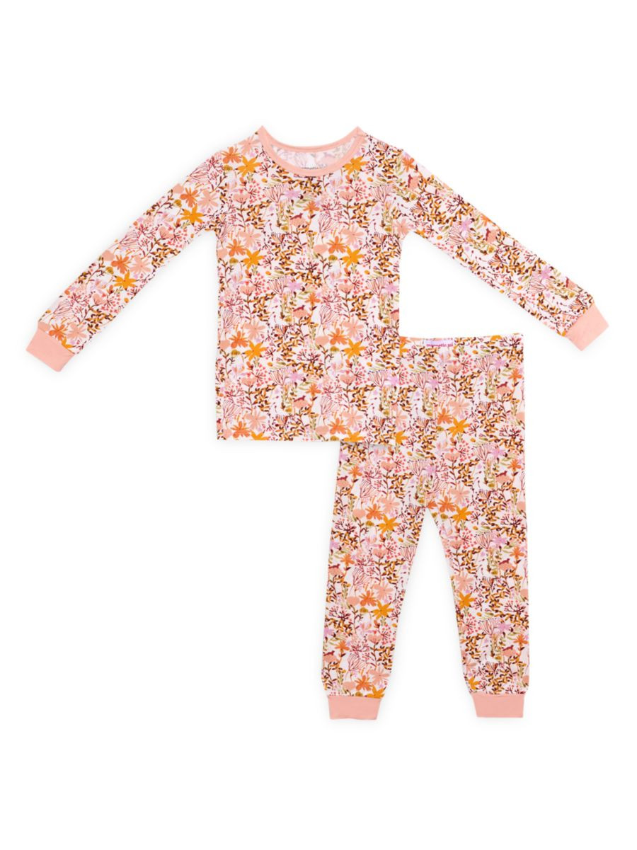 Magnetic Me Little Kid's &amp; Kid's As The Leaves Turn Print Modal-Blend Pajama Set | Saks Fifth Avenue