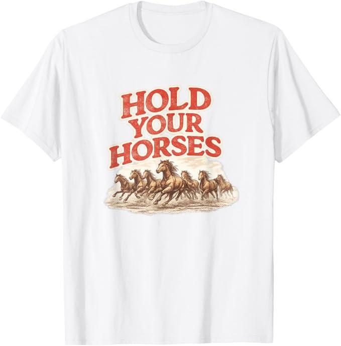 Hold Your Horses Western Cowgirl Graphic T-Shirt | Amazon (US)