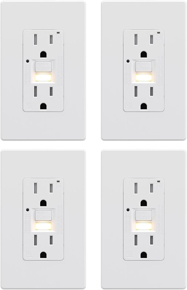 AIDA GFCI Outlet 15 Amp with Nightlight Plate,Self-Test Electrical Outlet, Tamper-Resistant Recep... | Amazon (US)