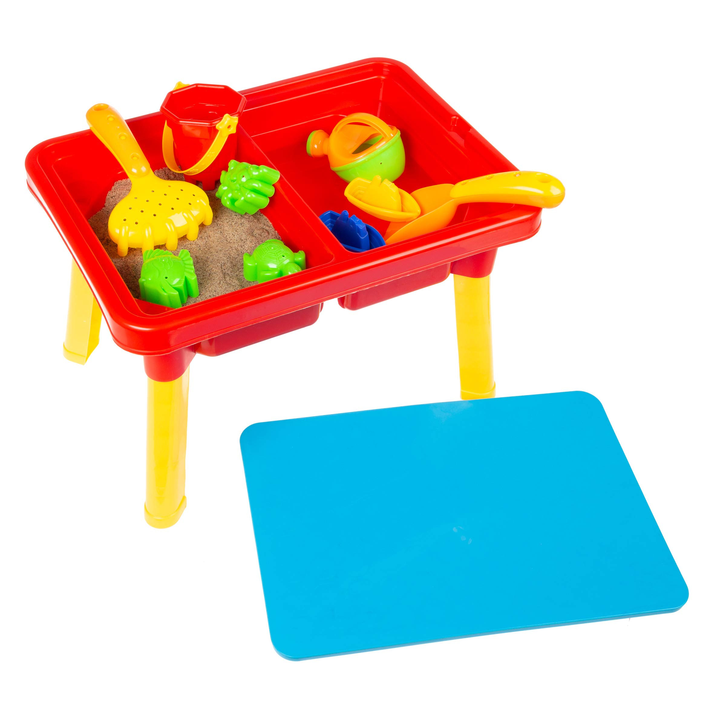 Hey! Play! Water or Sand Sensory Table with Lid and Toys - Portable Covered Activity Playset for ... | Amazon (US)
