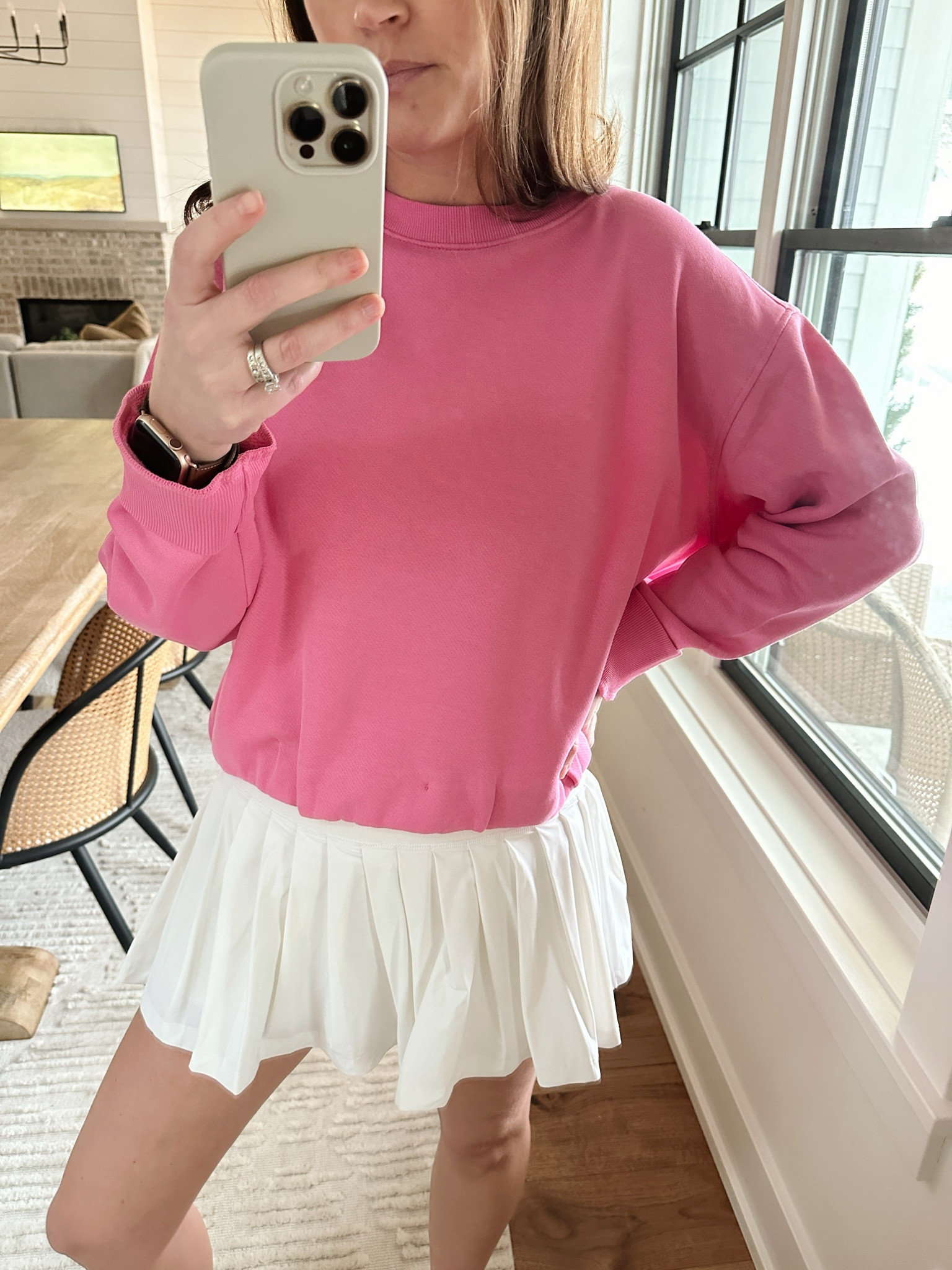 Sweatshirt is size medium, I went up a size
Skirt is Wilson, I linked similar

#LTKfindsunder50 #LTKover40 #LTKSeasonal