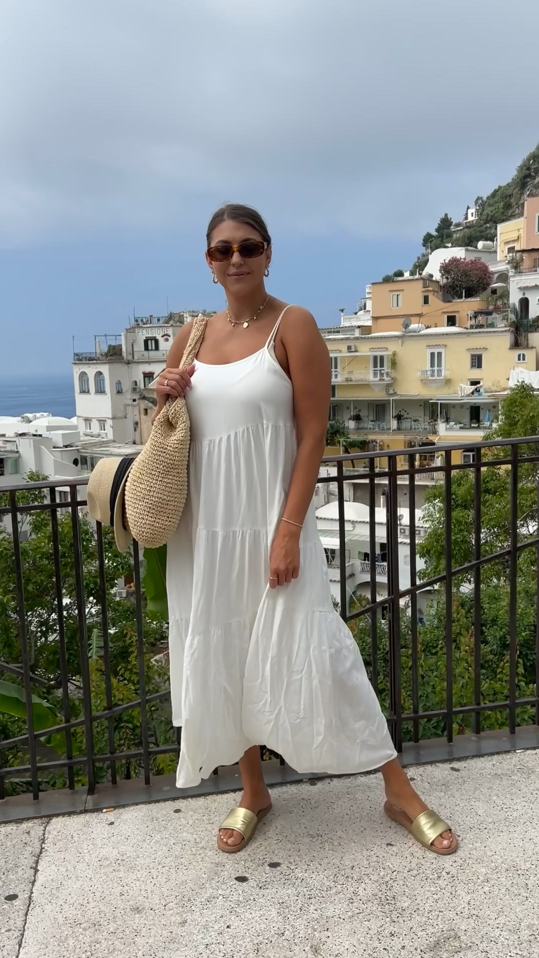 That easy, breezy summer dress you pack every trip 🤍 lightweight, flattering, and effortless with sandals + a straw bag—perfect for sightseeing days, dinners, and everything in between.

Keywords: white summer dress, vacation outfit, travel dress, midi dress outfit, summer vacation look, straw bag outfit, European summer style, warm weather outfit, casual chic dress, summer outfit ideas

#LTKootd #LTKTall #LTKSeasonal