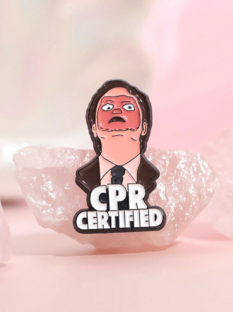 1pc CPR Certified Enamel Pins Cute Cartoon Creative Brooches Clothes Lapel Badge Jewelry Gift For... | SHEIN