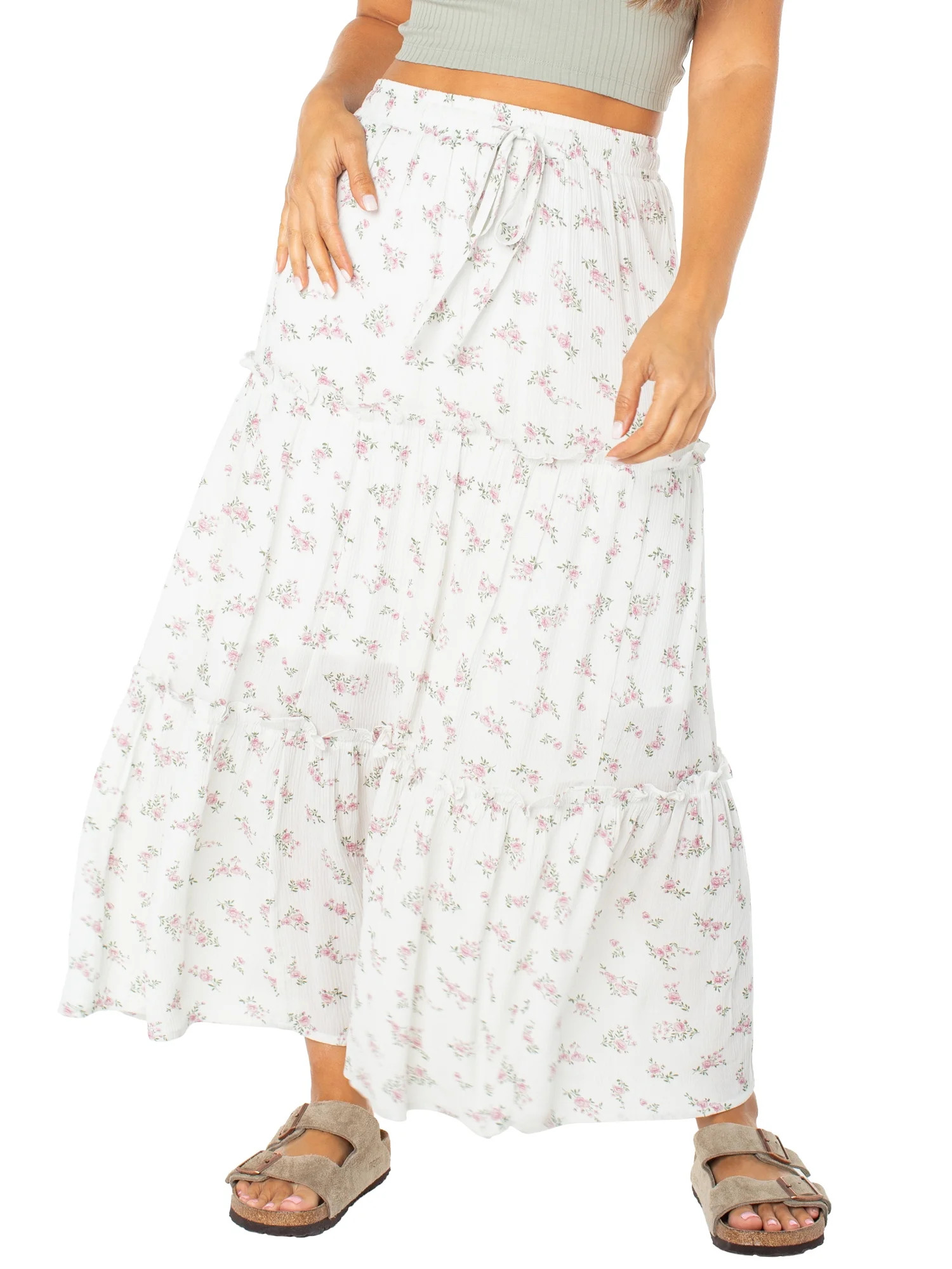 Celebrity Pink Long Tiered Skirt, Women's & Women's Plus | Walmart (US)
