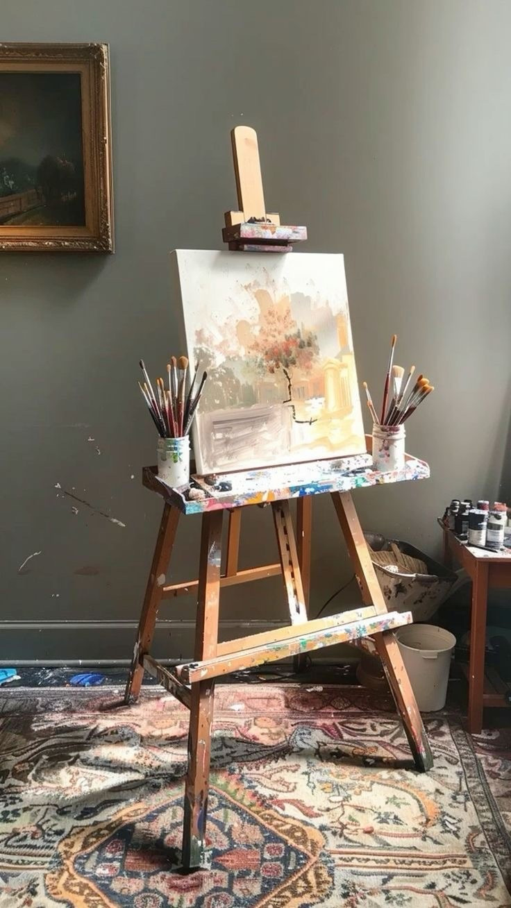 The supplied my mom always has out so her grandkids can paint whenever they want.