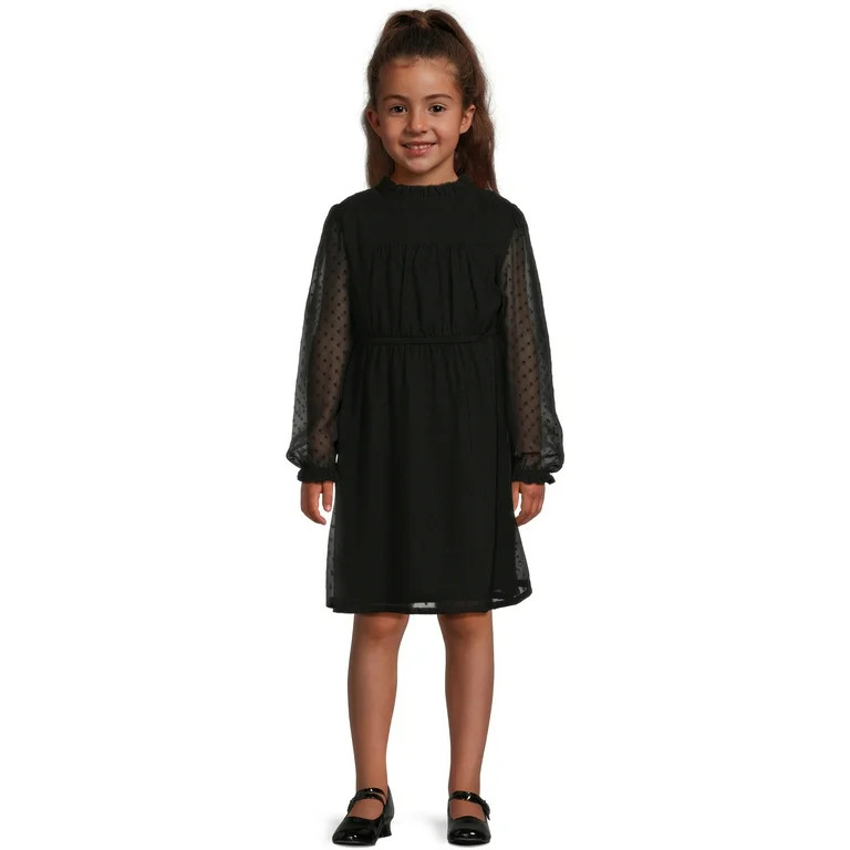 Wonder Nation Girls Chiffon Peasant Dress, Sizes 4-18 & Plus - Walmart.com | Walmart (US)