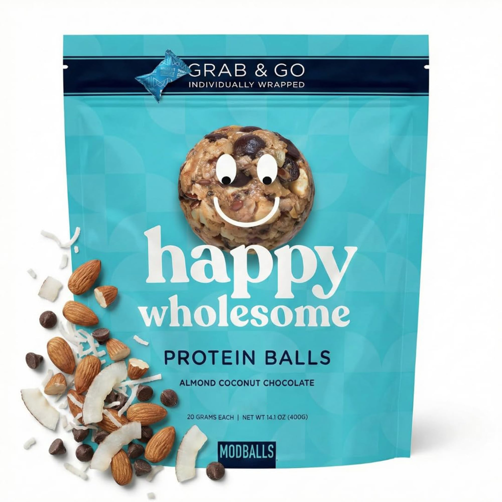 Happy Wholesome Protein Balls 20 Count (Almond Coconut Chocolate) | Amazon (US)