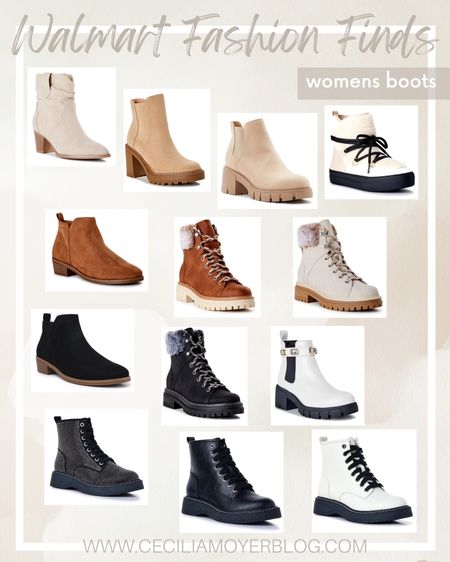 Womens fashion boots perfect for fall now at Walmart!  Hiker boots, western boots, moto boots, combat boots, and ankle boots!  

#LTKsalealert #LTKshoecrush #LTKunder50