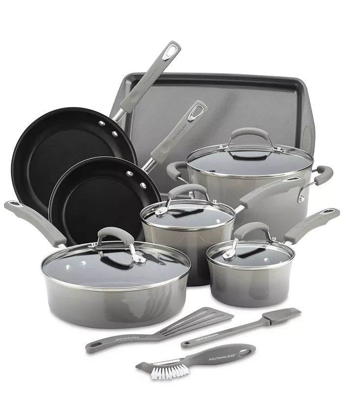 Rachael Ray Classic Brights Hard Enamel Nonstick Cookware Set, 14-Piece & Reviews - Cookware - Ki... | Macys (US)