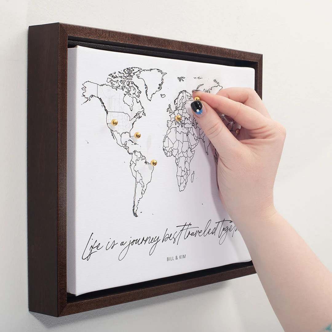 Push Pin Mini World Travel Map - No Labels - Personalizable Cork Pin Board Canvas Gift - Etsy | Etsy (US)