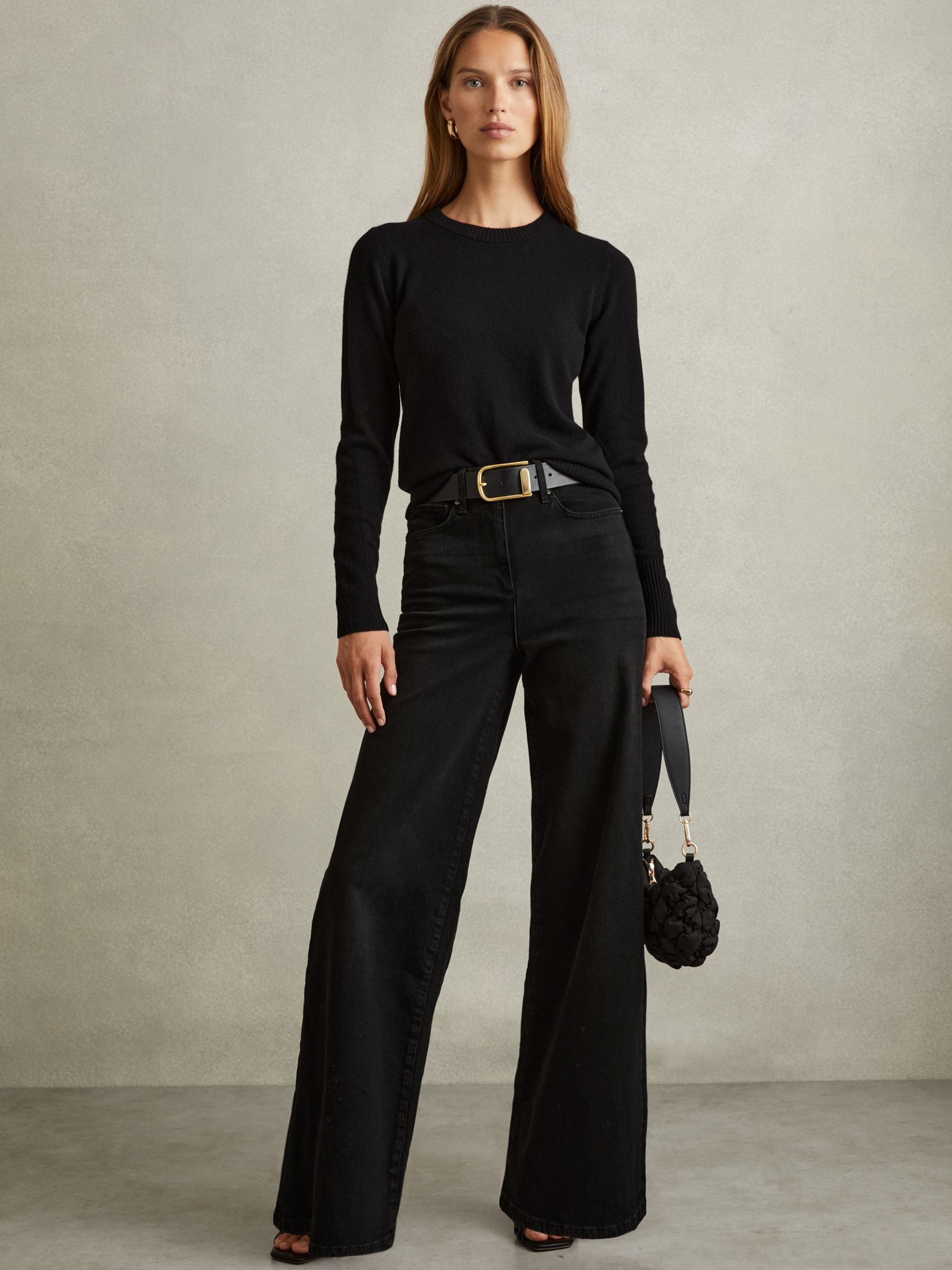 Reiss Palazzo Jeans in Black - REISS | Reiss UK