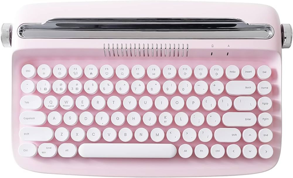 YUNZII ACTTO B303 Wireless Typewriter Keyboard, Retro Bluetooth Aesthetic Keyboard with Integrate... | Amazon (US)