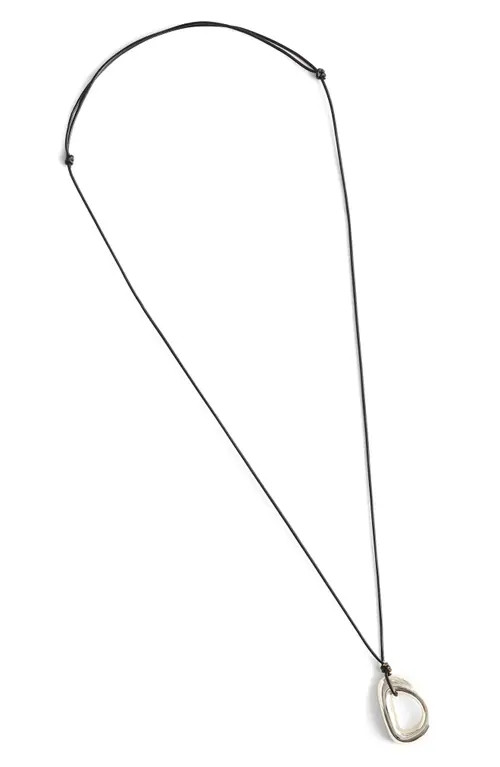 Madewell Sculptural Pendant Cord Necklace in Warm Silver at Nordstrom | Nordstrom