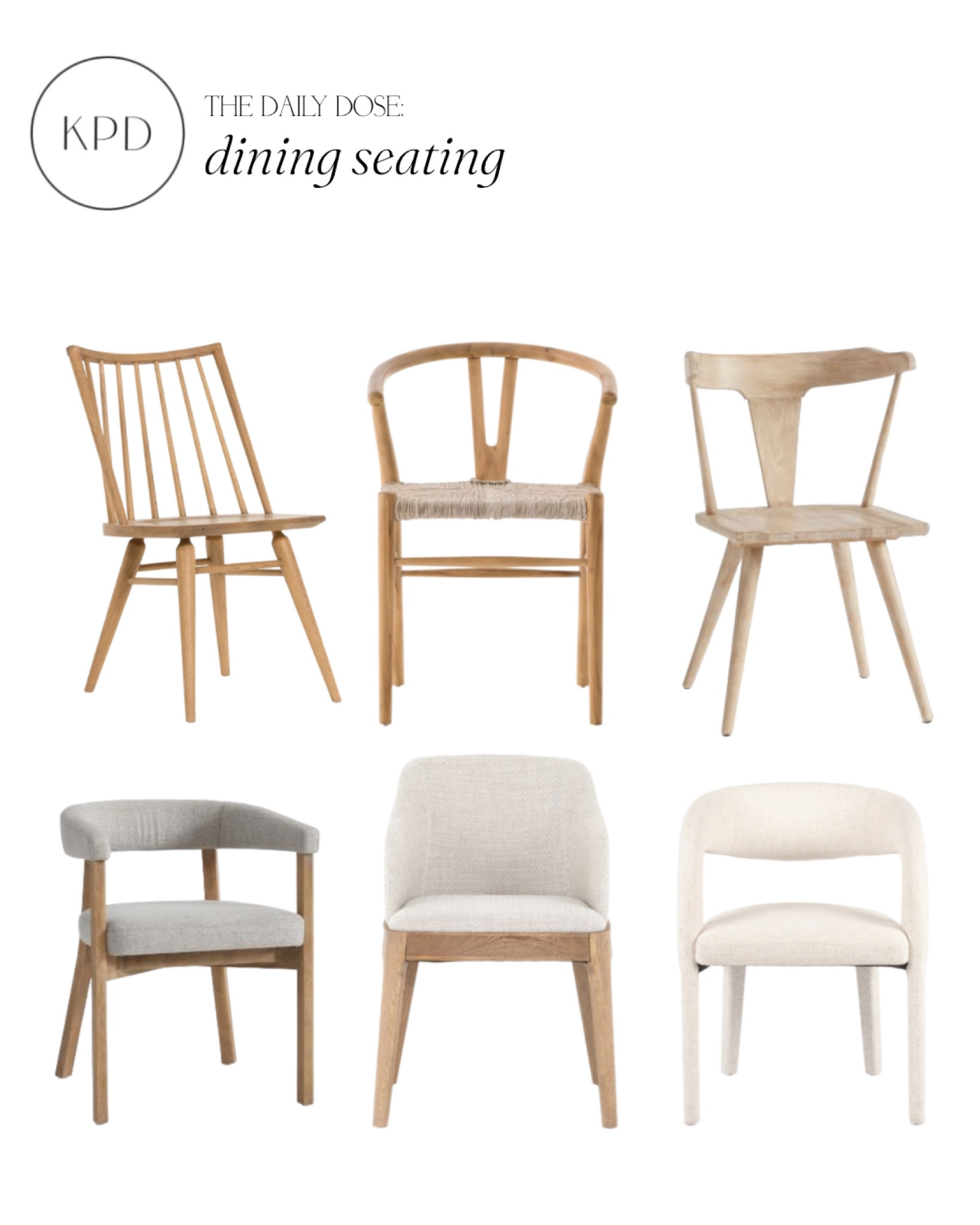 kpd the daily dose: dining seating in neutral light wood tones from mcgee & co. pottery barn and lulu and georgia 

#LTKhome #LTKstyletip