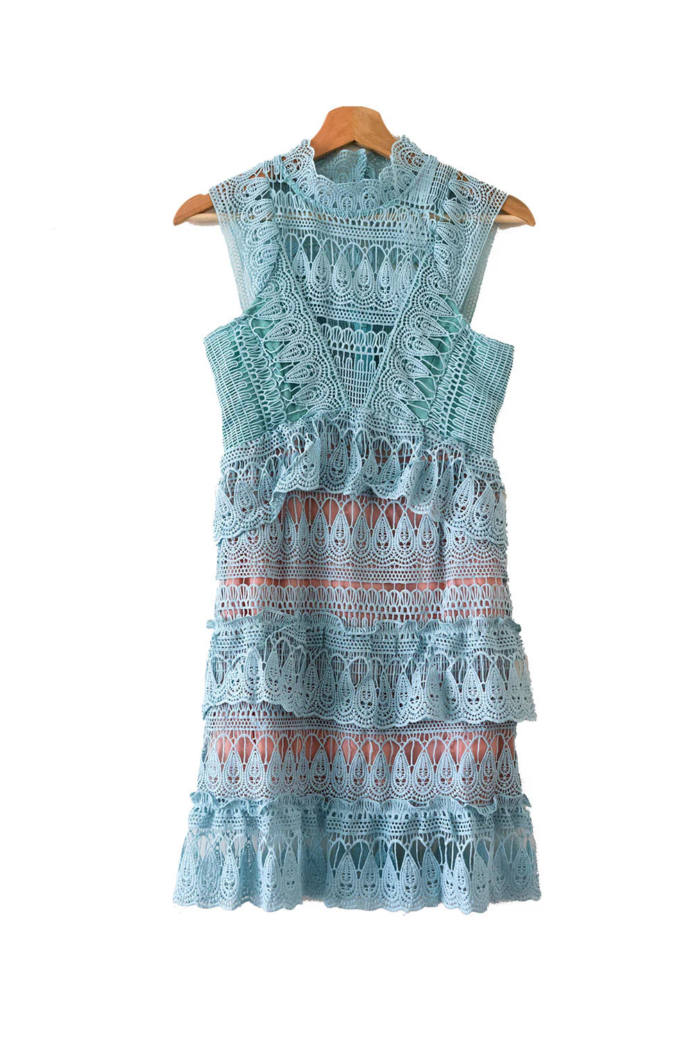 'Jillian' Mint Green Lace Bottle Neck Shift Dress | Goodnight Macaroon