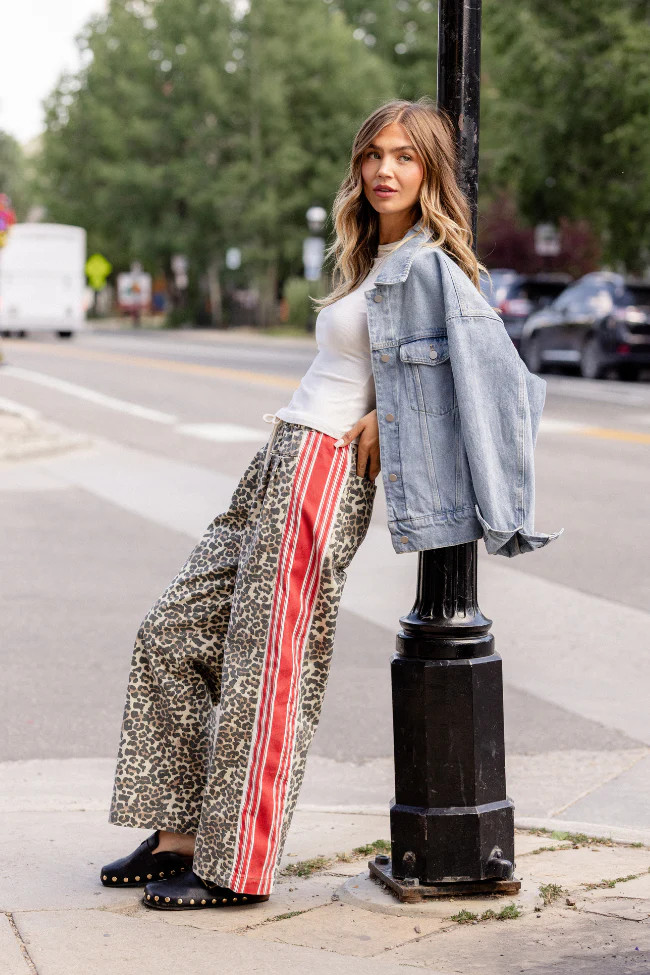 Marlie Leopard Print Pull-On Pants | Pink Lily