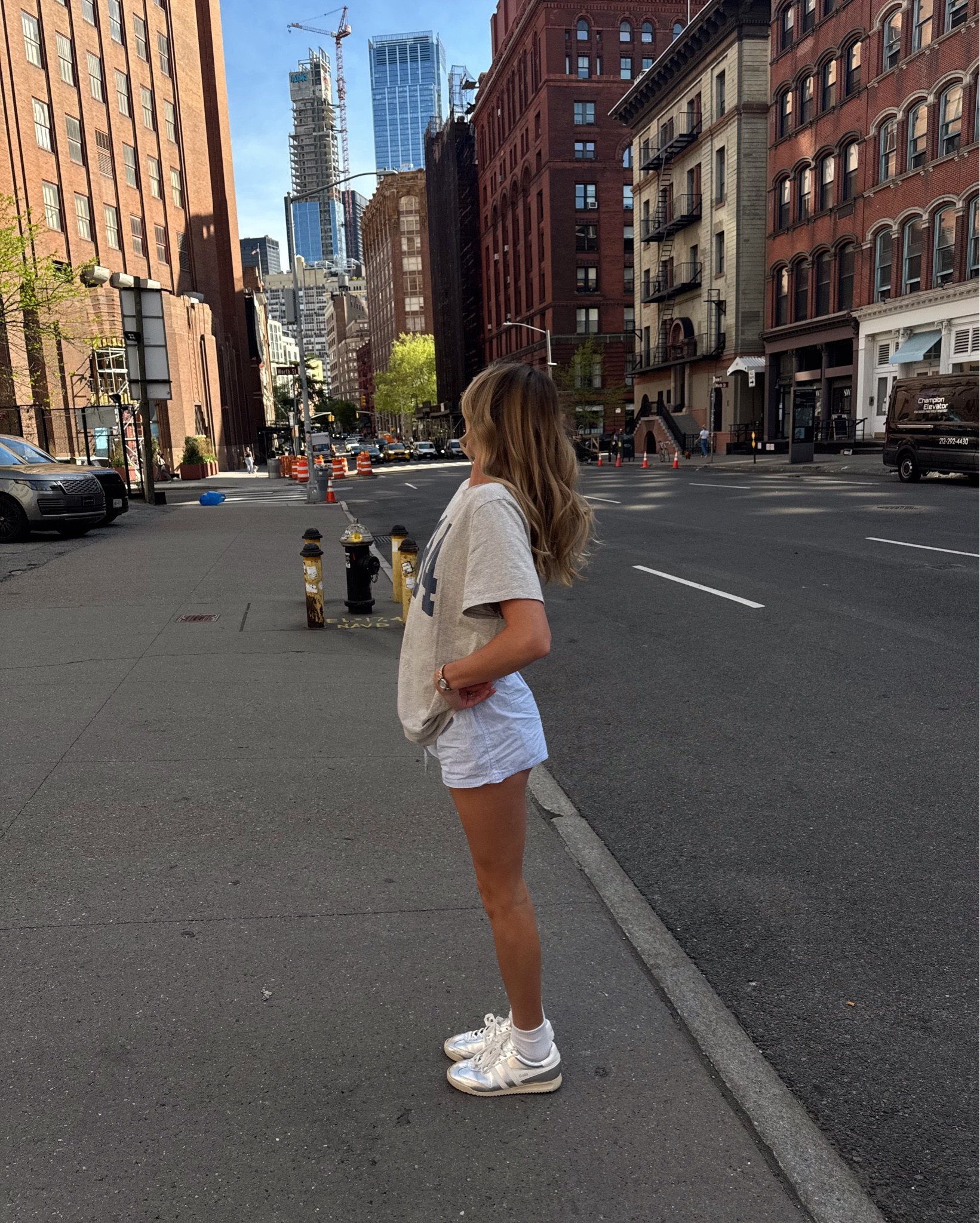 NYC strolls 

nyc , streetwear , micro shorts , sneakers , spring fashion 