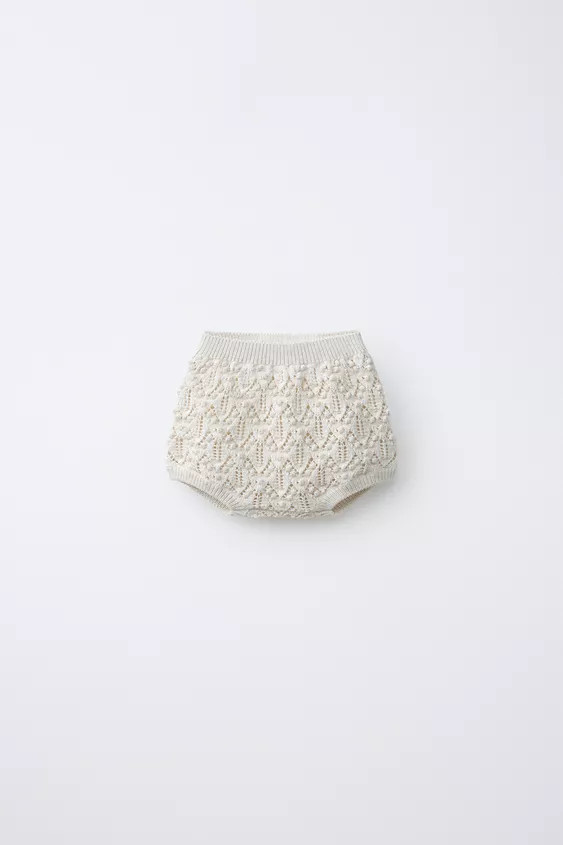 LINEN BLEND KNIT BLOOMERS | Zara US