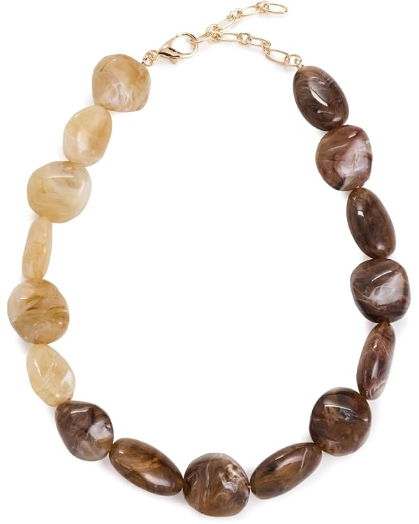 ADINA EDEN Women's Brown Agate Beaded Necklace | Amazon (US)