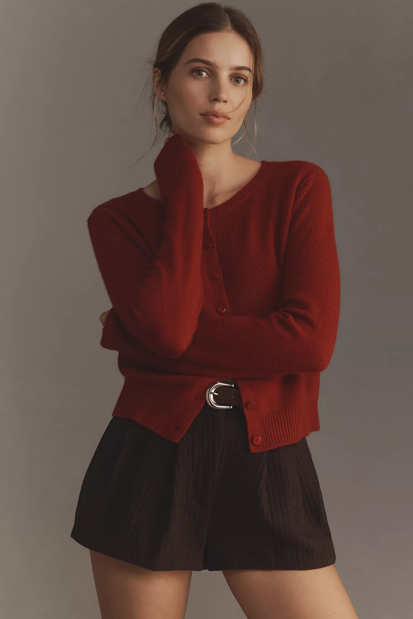 Reformation Clara Cashmere Crew Cardigan Sweater | Anthropologie (US)