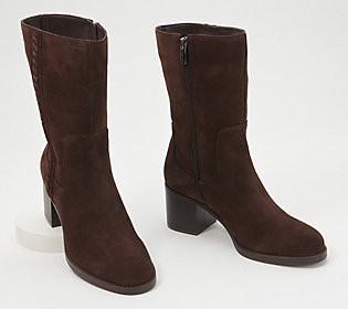 Vince Camuto Water-Repellent Suede Mid-Shaft Boots -Zelcinna | QVC
