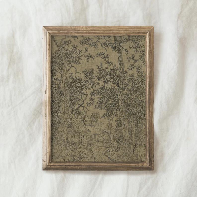 Ink Sketch Vintage Wall Art Antique Classic Sketch Farmhouse | Etsy | Etsy (US)