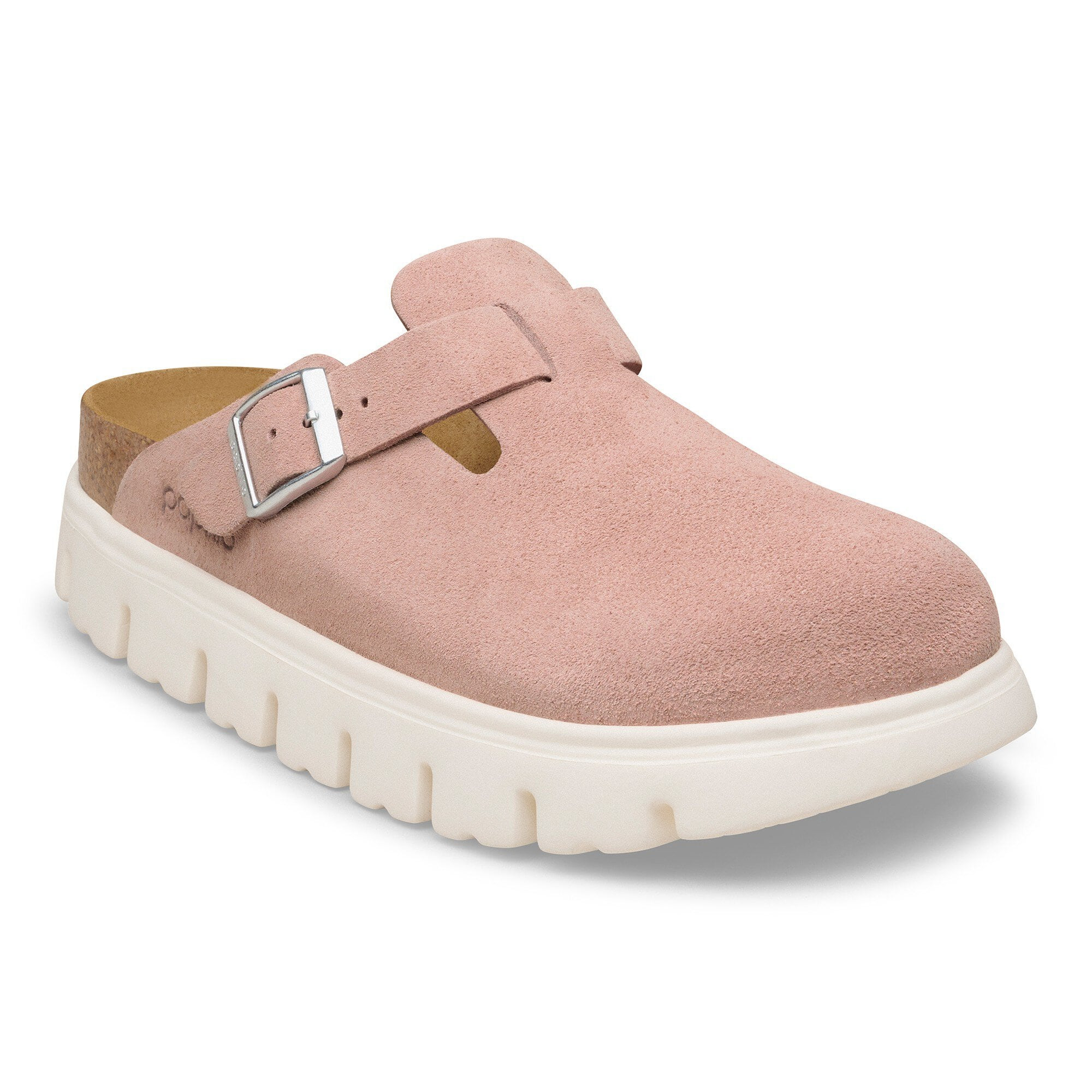 Boston Chunky Suede Leather Pink Clay Platform Clogs | Birkenstock USA