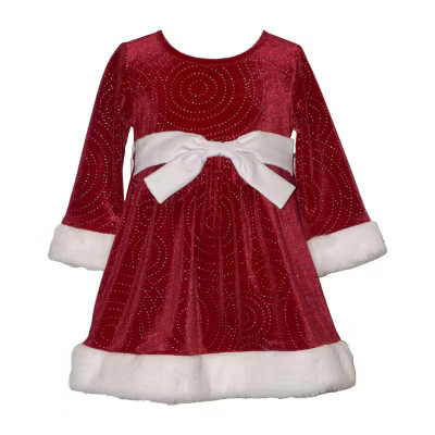 new!Bonnie Jean Toddler Girls Long Sleeve Velvet Fit + Flare Dress | JCPenney