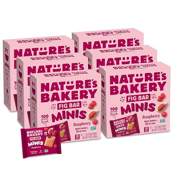 Nature's Bakery Fig Bar Minis, Raspberry, Whole Grain, Vegan Friendly, Kosher, Non-GMO, 10 Ounce ... | Amazon (US)