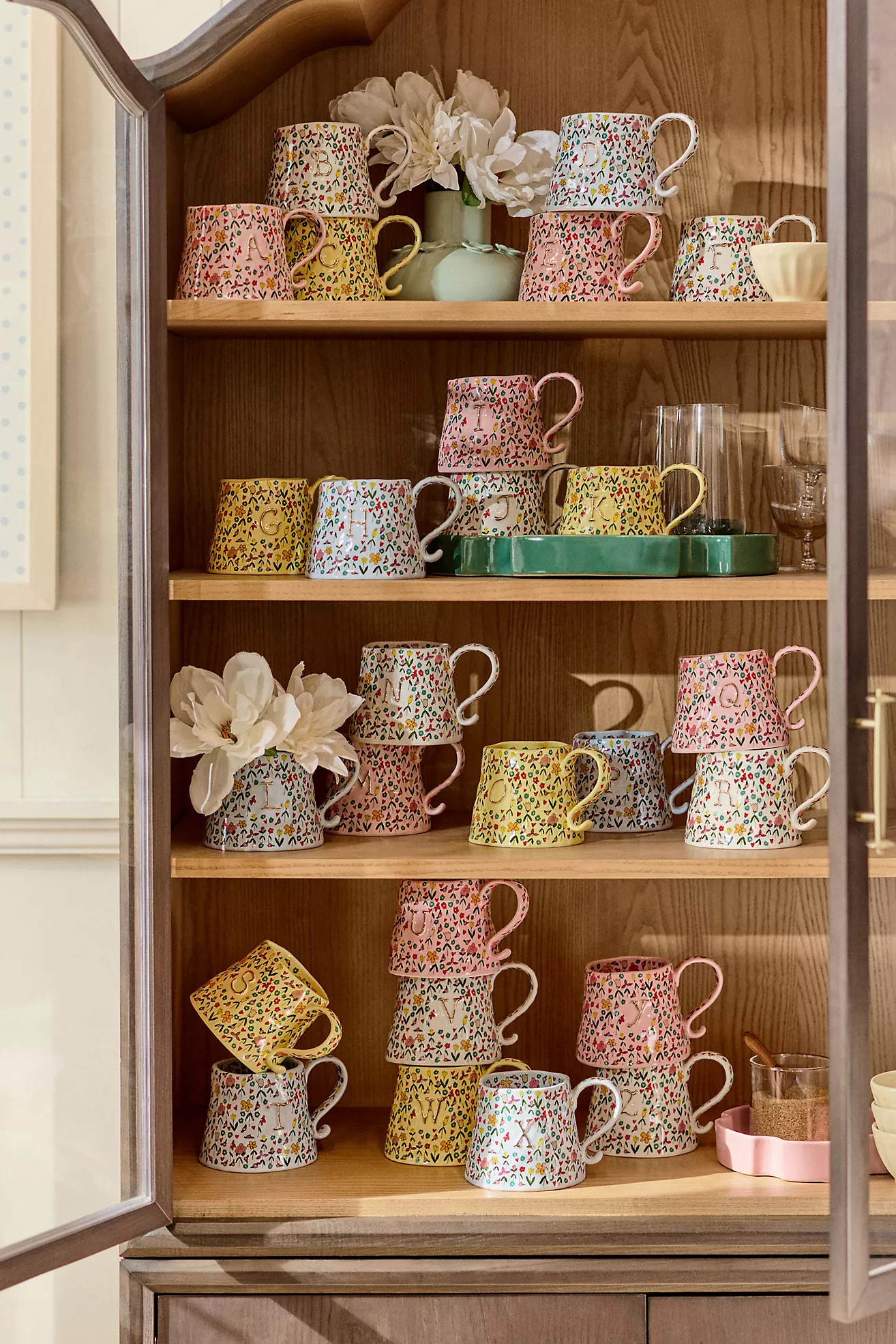 The Mud Fairy Stoneware 24k Gold Accent Monogram Mug | Anthropologie (US)