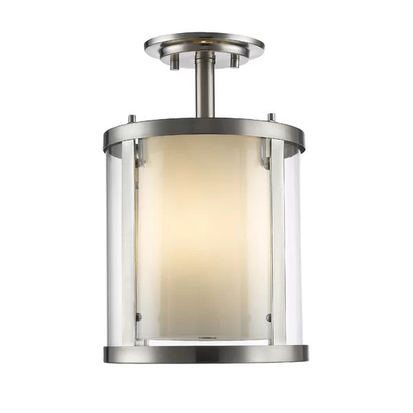 Giancarlo 3 - Light 9'' Lantern Cylinder Semi Flush Mount | Wayfair North America