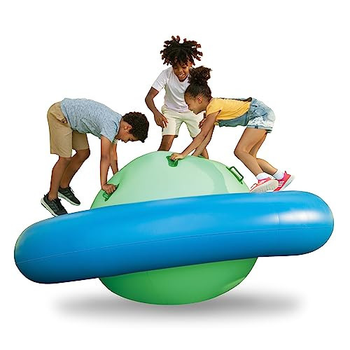Hearthsong 8-Foot Inflatable Dome Rocker with 6 Handles - Children's Fun Play Equipment Blow Up Giant Bouncer Backyard Toy for Outdoor Game Activities for Boys and Girls Ages 5+ (Max Weight 250 lbs) | Amazon (US)
