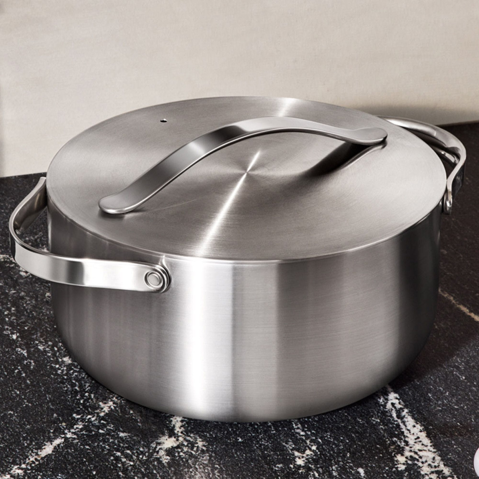 Stainless Steel 6.5 QT Dutch Oven | Non-Stick, Non-Toxic, Heavy Duty, Professional-Grade Stainless Steel Pans | Induction-Compatible & Oven-Safe | Caraway | Caraway