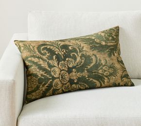 Damask Printed Lumbar Pillow | Pottery Barn (US)