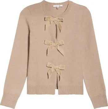 Kayla Velvet Bow Front Cardigan | Nordstrom